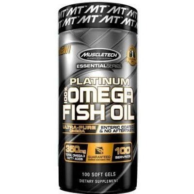 Kwasy Omega-3 MuscleTech Platinum 100% Omega Fish Oil 100 softgels - Sklep Witaminki.pl