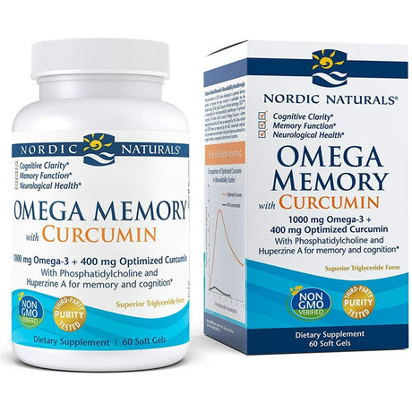 Kwasy Omega-3 na pamięć i koncentrację Nordic Naturals Omega Memory with Curcumin 60 softgels - Sklep Witaminki.pl