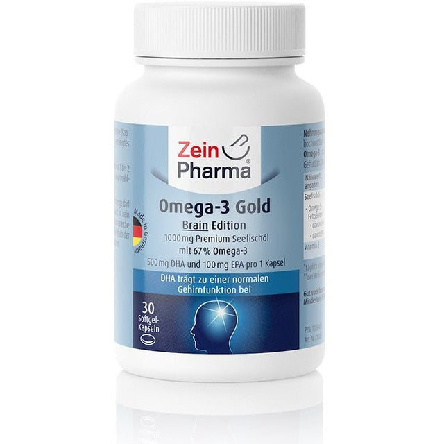 Kwasy Omega-3 na pamięć i koncentrację Zein Pharma Omega-3 Gold Brain Edition 1000mg 30 caps - Sklep Witaminki.pl