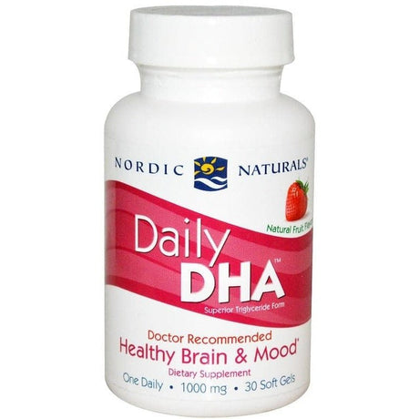 Kwasy Omega-3 Nordic Naturals Daily DHA 30 softgels Strawberry - Sklep Witaminki.pl