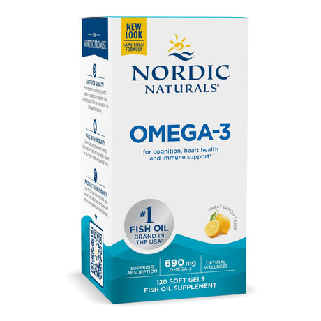 Kwasy Omega-3 Nordic Naturals Omega-3 Softgels 120 softgels Cytryna - Sklep Witaminki.pl