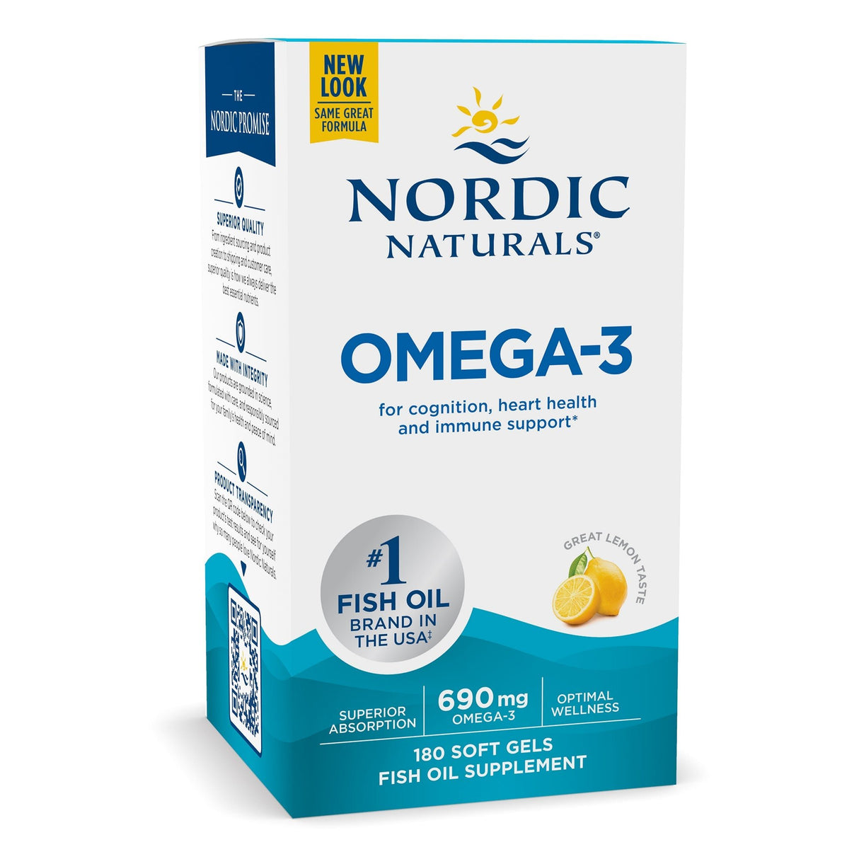 Kwasy Omega-3 Nordic Naturals Omega-3 Softgels 180 softgels Cytryna - Sklep Witaminki.pl