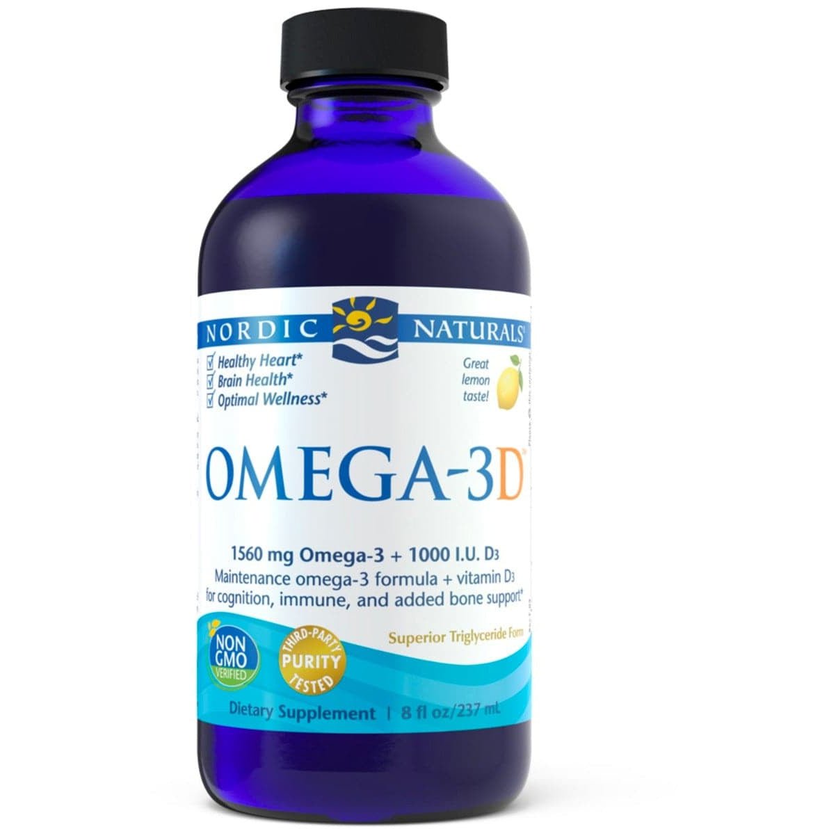 Kwasy Omega-3 Nordic Naturals Omega-3D Liquid 237 ml Cytryna - Sklep Witaminki.pl