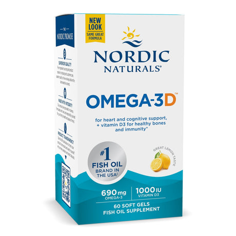 Kwasy Omega-3 Nordic Naturals Omega-3D Softgels 60 softgels Cytryna - Sklep Witaminki.pl