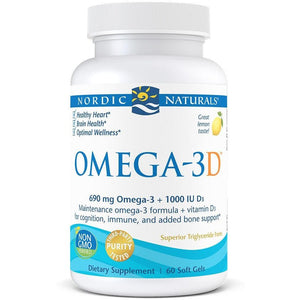 Kwasy Omega-3 Nordic Naturals Omega-3D Softgels 60 softgels Cytryna - Sklep Witaminki.pl