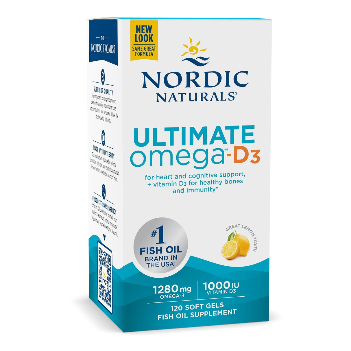 Kwasy Omega-3 Nordic Naturals Ultimate Omega-D3 Softgels 120 softgels Cytryna - Sklep Witaminki.pl