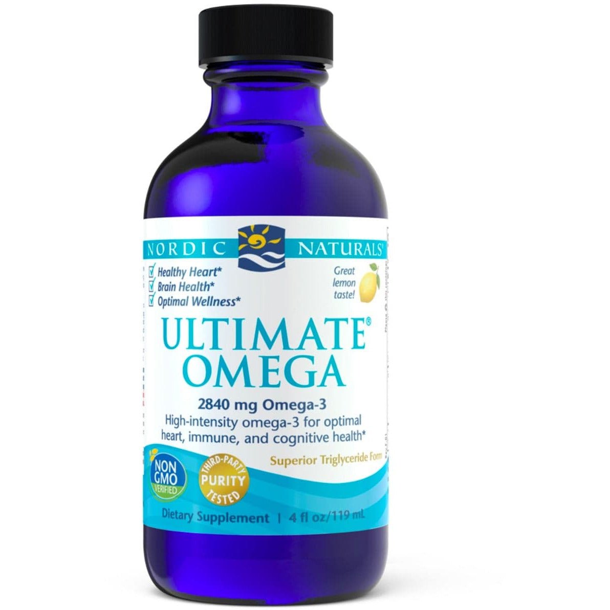 Kwasy Omega-3 Nordic Naturals Ultimate Omega Liquid 119 ml Cytryna - Sklep Witaminki.pl