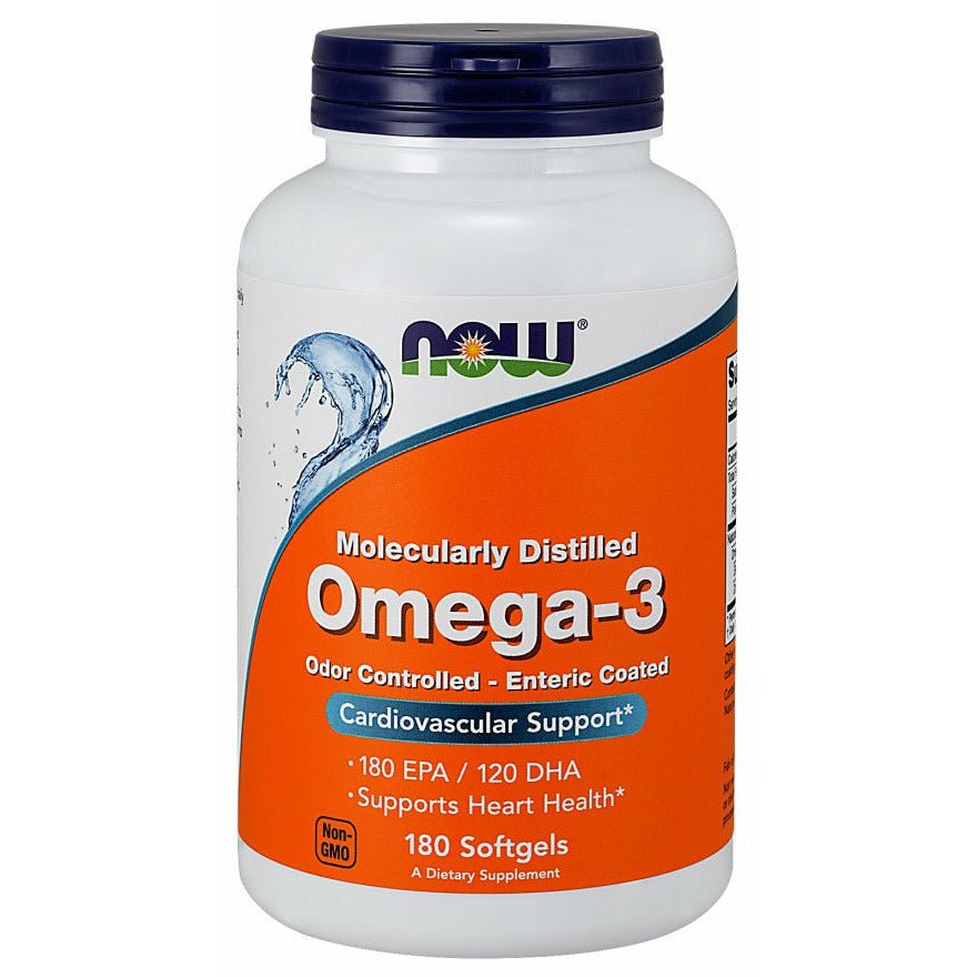 Kwasy Omega-3 NOW Foods Omega-3 Enteric Coated 180 softgels - Sklep Witaminki.pl