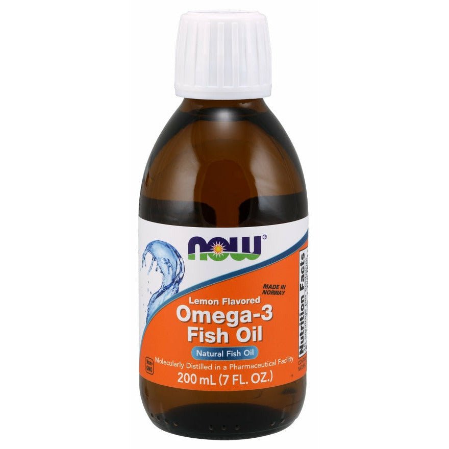 Kwasy Omega-3 NOW Foods Omega-3 Fish Oil Liquid 200 ml - Sklep Witaminki.pl