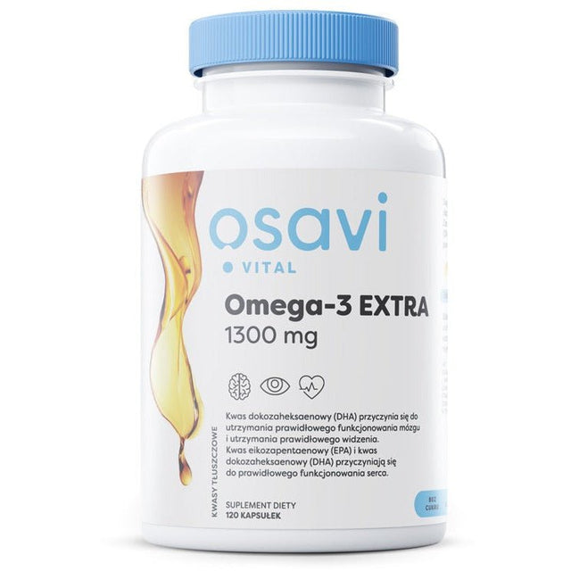 Kwasy Omega-3 Osavi Omega-3 Extra 1300mg Cytryna 120 softgels - Sklep Witaminki.pl