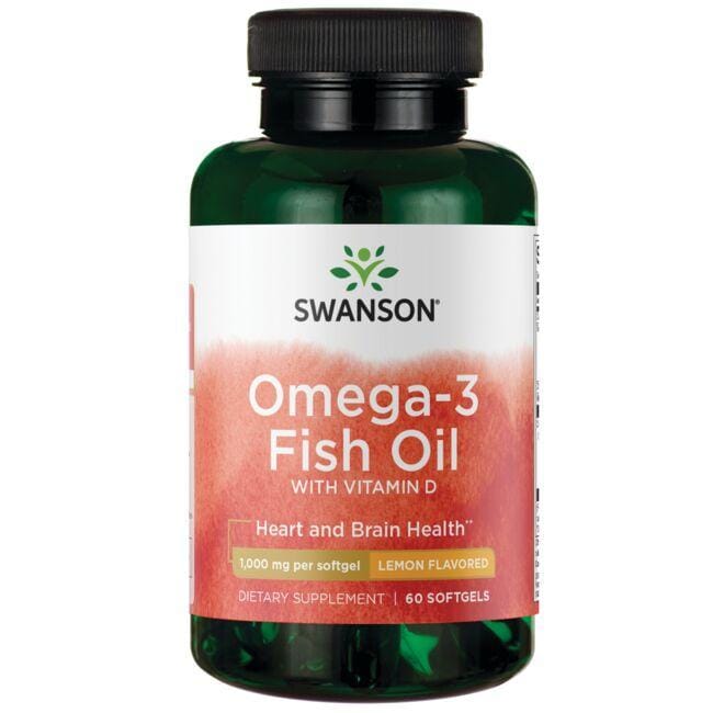 Kwasy Omega-3 Swanson Omega-3 Fish Oil with Vitamin D 60 softgels - Sklep Witaminki.pl