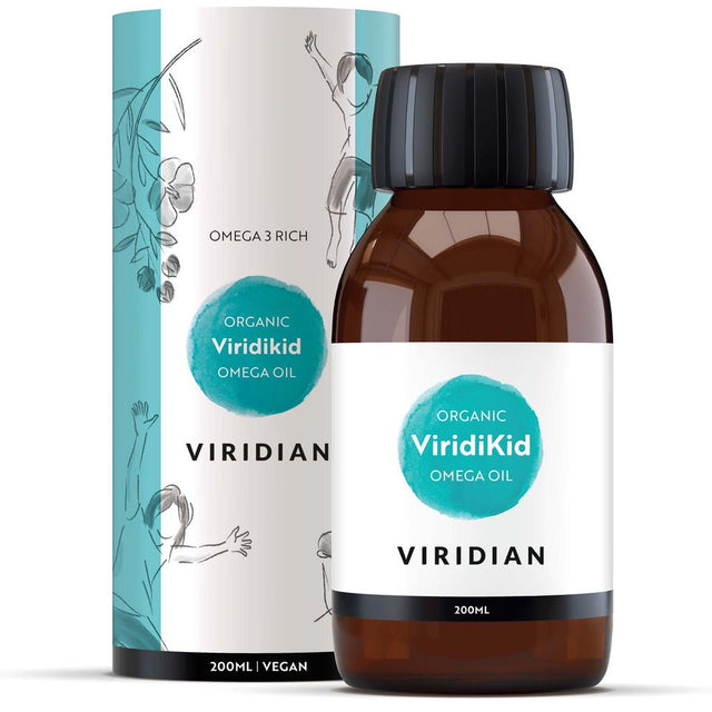 Kwasy Omega-3 Viridian Organic ViridiKid Omega Oil 200 ml - Sklep Witaminki.pl