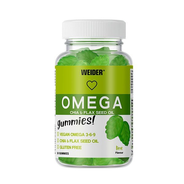 Kwasy Omega-3 Weider Omega Gummies Lime 50 gummies - Sklep Witaminki.pl