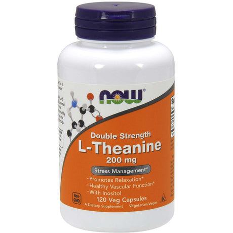 L-Teanina NOW Foods L-Theanine with Inositol 200 mg 120 vcaps - Sklep Witaminki.pl