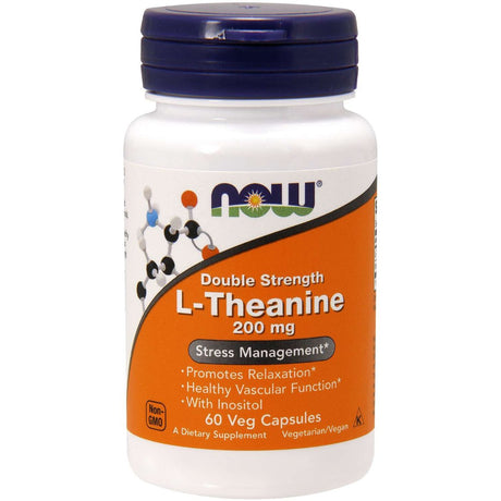 L-Teanina NOW Foods L-Theanine with Inositol 200 mg 60 vcaps - Sklep Witaminki.pl