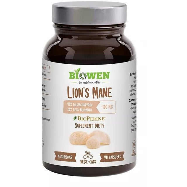 Lion's Mane Biowen Lion’s Mane 400 mg 90 caps - Sklep Witaminki.pl
