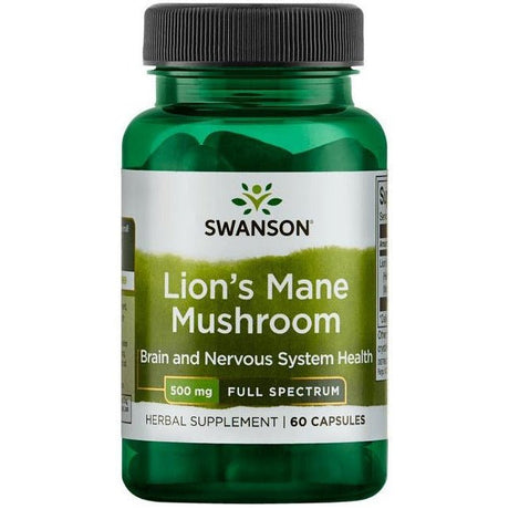 Lion's Mane Swanson Full Spectrum Lion's Mane Mushroom 500 mg 60 caps - Sklep Witaminki.pl
