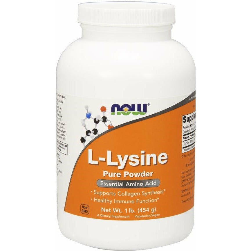 Lizyna NOW Foods L-Lysine 1000 mg Powder 454 g - Sklep Witaminki.pl