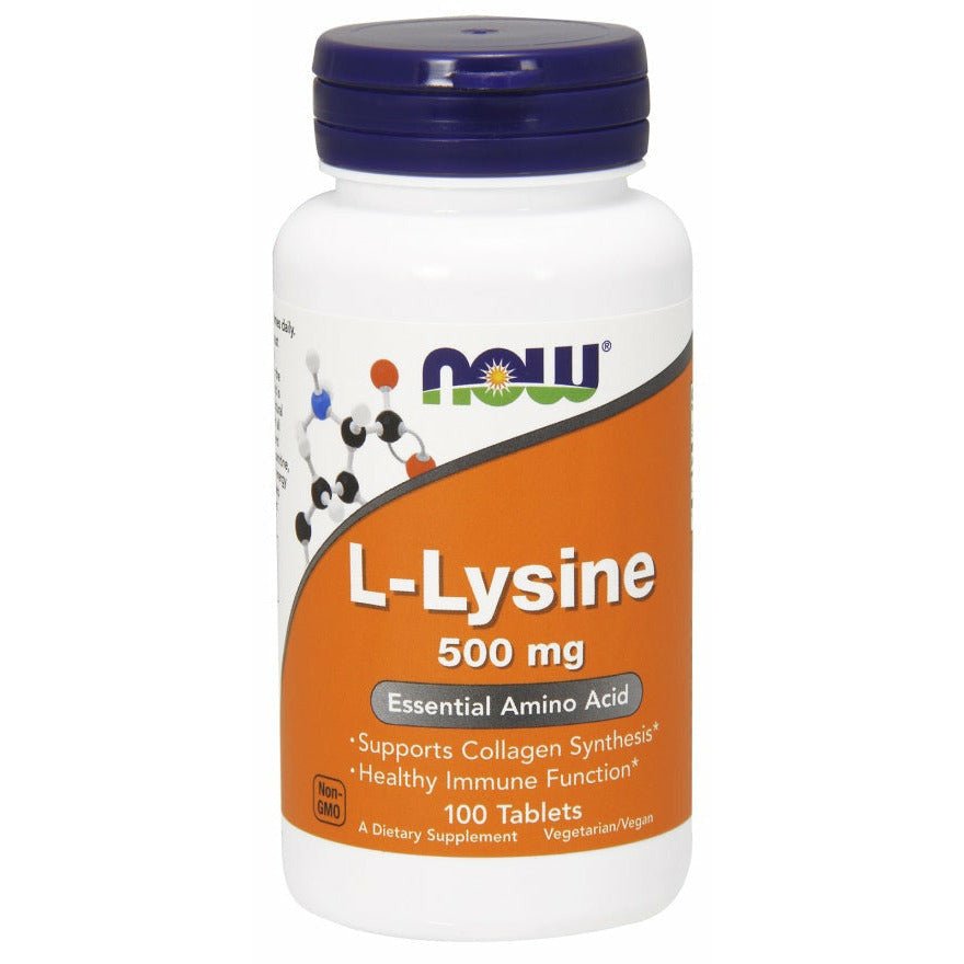 Lizyna NOW Foods L-Lysine 500 mg 100 tablets - Sklep Witaminki.pl