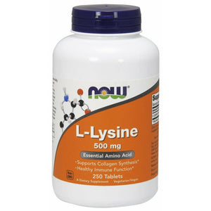 Lizyna NOW Foods L-Lysine 500 mg 250 tablets - Sklep Witaminki.pl