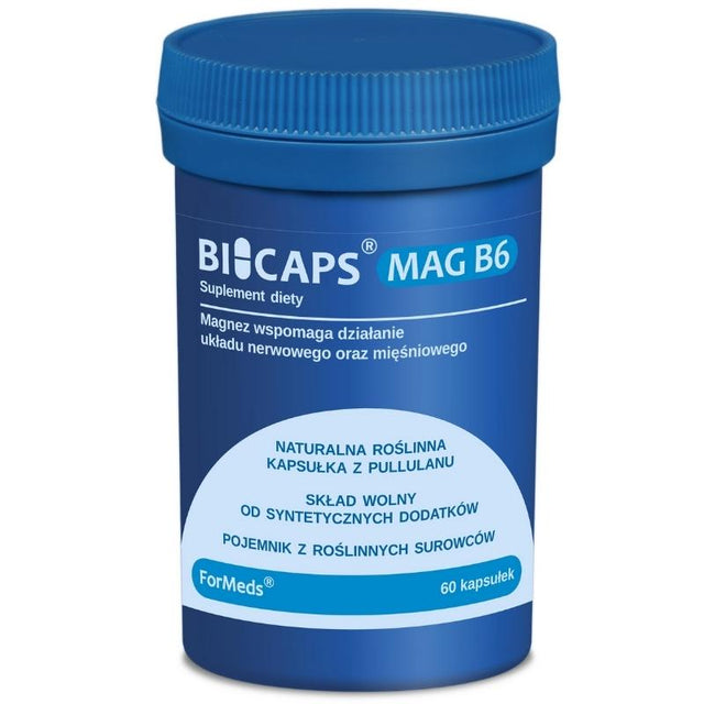 Magnez ForMeds Bicaps Mag B6 Cytrynian Magnezu + Witamina B6 60 caps - Sklep Witaminki.pl