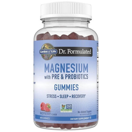 Magnez Garden of Life Dr. Formulated Magnesium with Pre & Probiotics Gummies Raspberry 60 gummies - Sklep Witaminki.pl