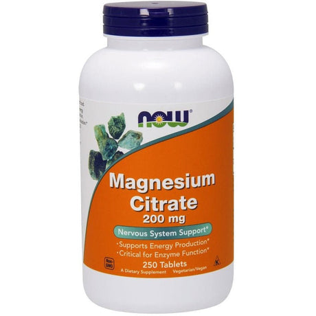 Magnez NOW Foods Magnesium Citrate 200 mg 250 tabs - Sklep Witaminki.pl