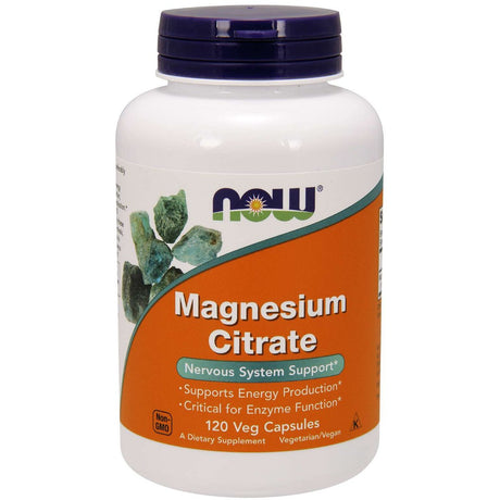 Magnez NOW Foods Magnesium Citrate 400 mg 120 vcaps - Sklep Witaminki.pl