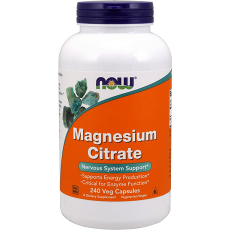 Magnez NOW Foods Magnesium Citrate 400 mg 240 vcaps - Sklep Witaminki.pl
