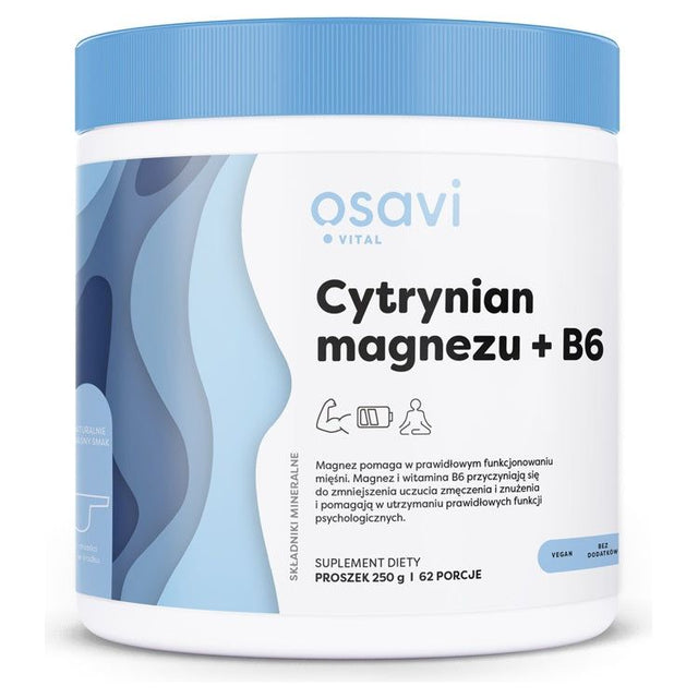 Magnez Osavi Cytrynian Magnezu + B6 250 g - Sklep Witaminki.pl