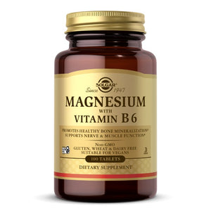 Magnez Solgar Magnesium with Vitamin B6 100 tabs - Sklep Witaminki.pl