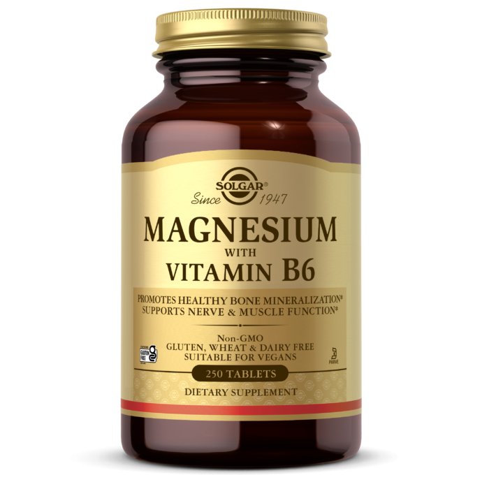Magnez Solgar Magnesium with Vitamin B6 250 tabs - Sklep Witaminki.pl
