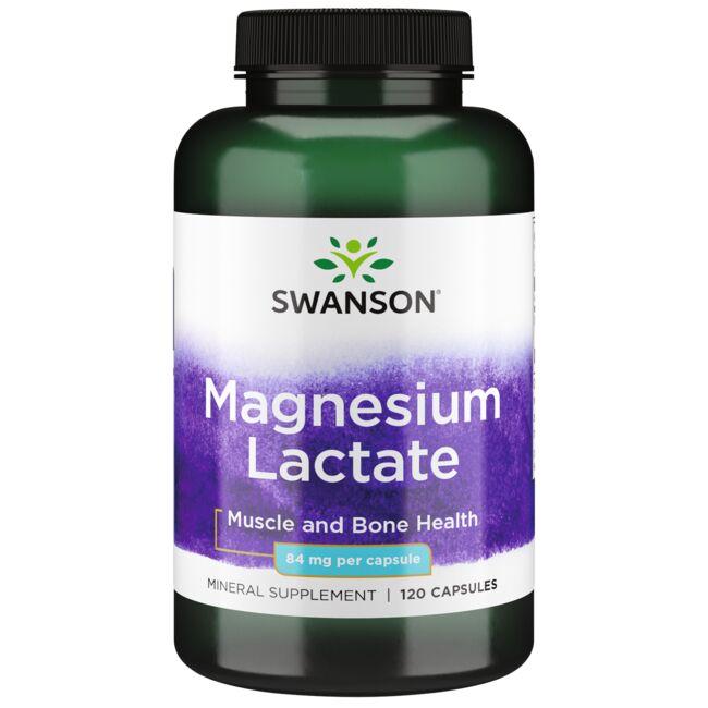 Magnez Swanson Magnesium Lactate 84 mg 120 caps - Sklep Witaminki.pl