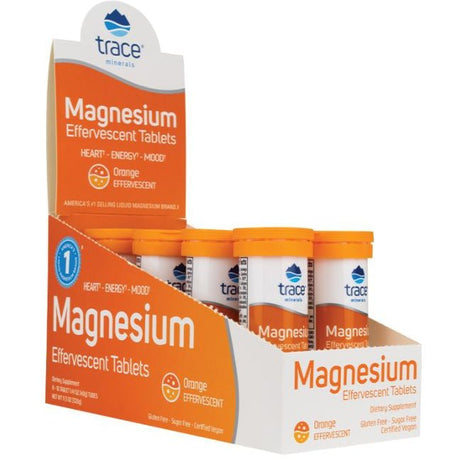 Magnez Trace Minerals Magnesium Effervescent Tablets 80 tabs Orange - Sklep Witaminki.pl