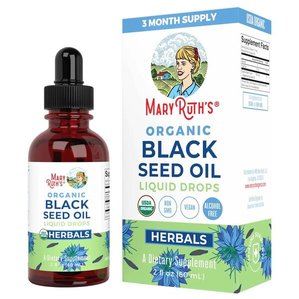 MaryRuth Organics Organic Black Seed Oil Liquid Drops 60 ml - Sklep Witaminki.pl