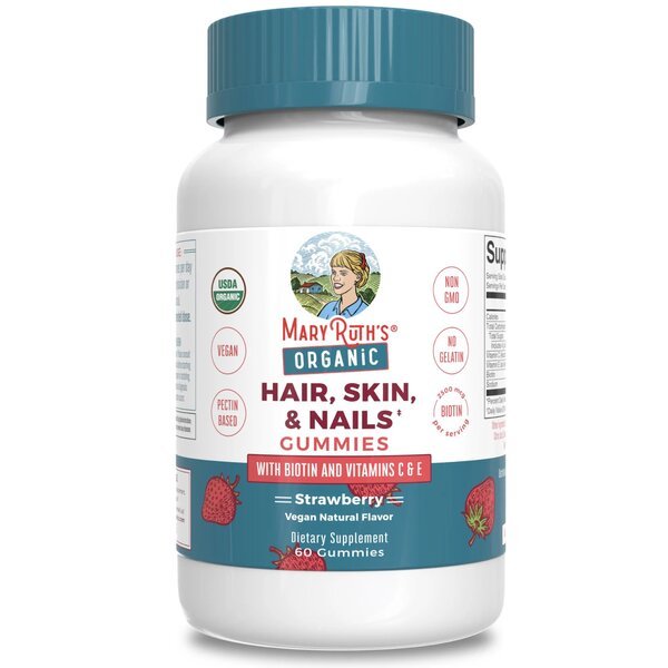 MaryRuth Organics Organic Hair Skin & Nails Strawberry 60 gummies - Sklep Witaminki.pl