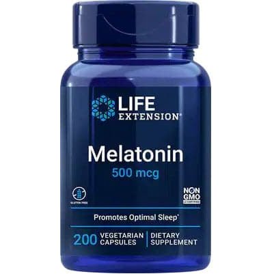 Melatonina Life Extension Melatonin 500mcg 200 vcaps - Sklep Witaminki.pl
