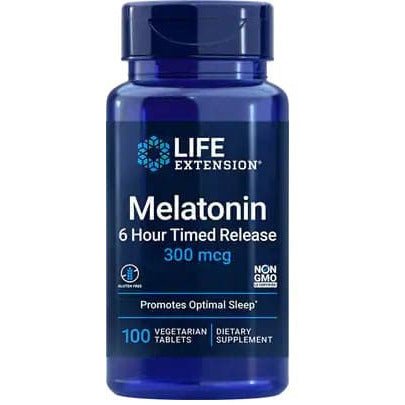 Melatonina Life Extension Melatonin 6 Hour Timed Release 300mcg 100 vege tabs - Sklep Witaminki.pl