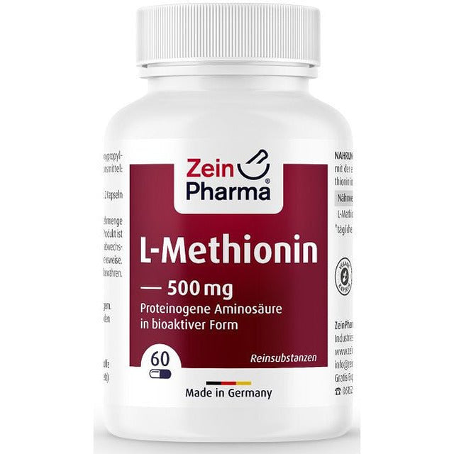 Metionina Zein Pharma L-Methionine 500mg 60 caps - Sklep Witaminki.pl