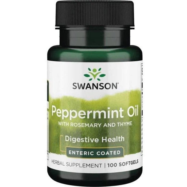 Mięta pieprzowa Swanson Peppermint Oil with Rosemary and Thyme 100 softgels - Sklep Witaminki.pl