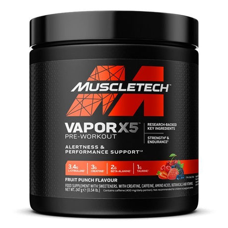 MuscleTech Vapor X5 Pre-Workout 247 g Fruit Punch - Sklep Witaminki.pl