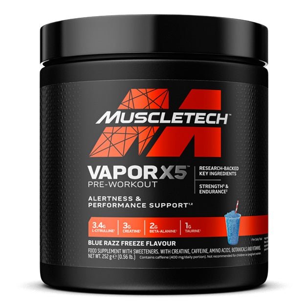 MuscleTech Vapor X5 Pre-Workout 252 g Blue Razz Freeze - Sklep Witaminki.pl