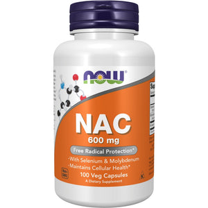NAC NOW Foods NAC with Selenium & Molybdenum 600 mg 100 vcaps - Sklep Witaminki.pl