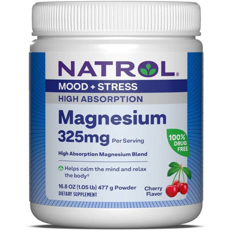 Natrol High Absorption Magnesium 325 mg 477 g Cherry - Sklep Witaminki.pl