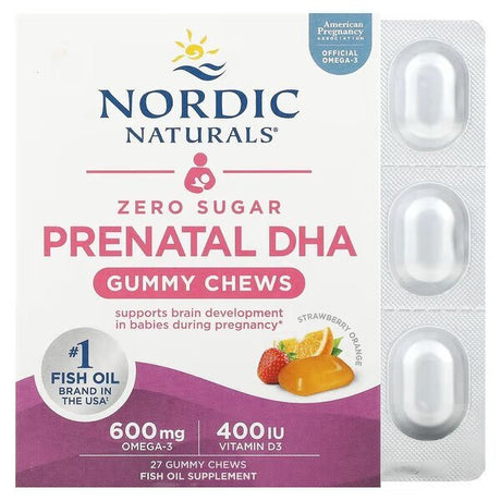 Nordic Naturals Prenatal DHA Gummy Chews 27 gummies Strawberry Orange - Sklep Witaminki.pl
