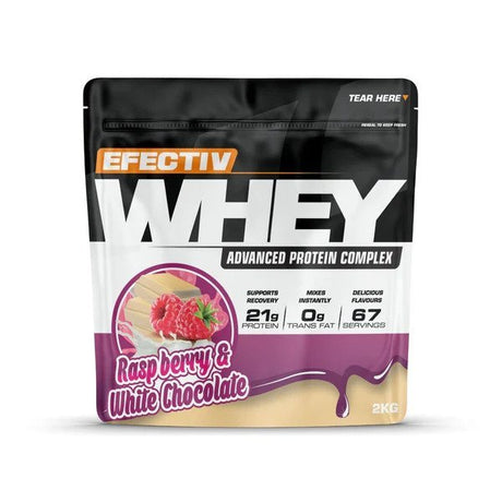 Odżywka Białkowa Efectiv Nutrition Whey Protein Raspberry & White Chocolate 2000 g - Sklep Witaminki.pl