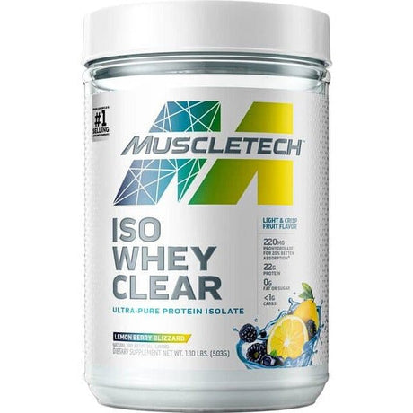 Odżywka Białkowa MuscleTech Iso Whey Clear Lemon Berry Blizzard 503 g - Sklep Witaminki.pl