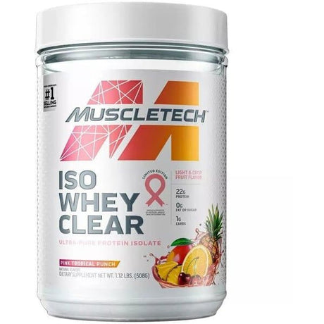 Odżywka Białkowa MuscleTech Iso Whey Clear Pink Tropical Punch 508 g - Sklep Witaminki.pl