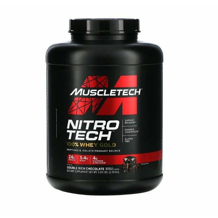 Odżywka Białkowa MuscleTech Nitro-Tech 100% Whey Gold Double Rich Chocolate 2280 g - Sklep Witaminki.pl