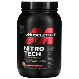 Odżywka Białkowa MuscleTech Nitro-Tech 100% Whey Gold Strawberry Shortcake 1020 g - Sklep Witaminki.pl